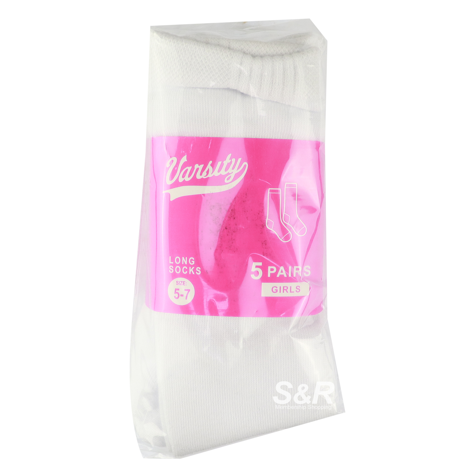 Varsity Girls Long Socks Size 5-7 5 pairs Varsity Girls Long Socks Size 5-7 5 pairs